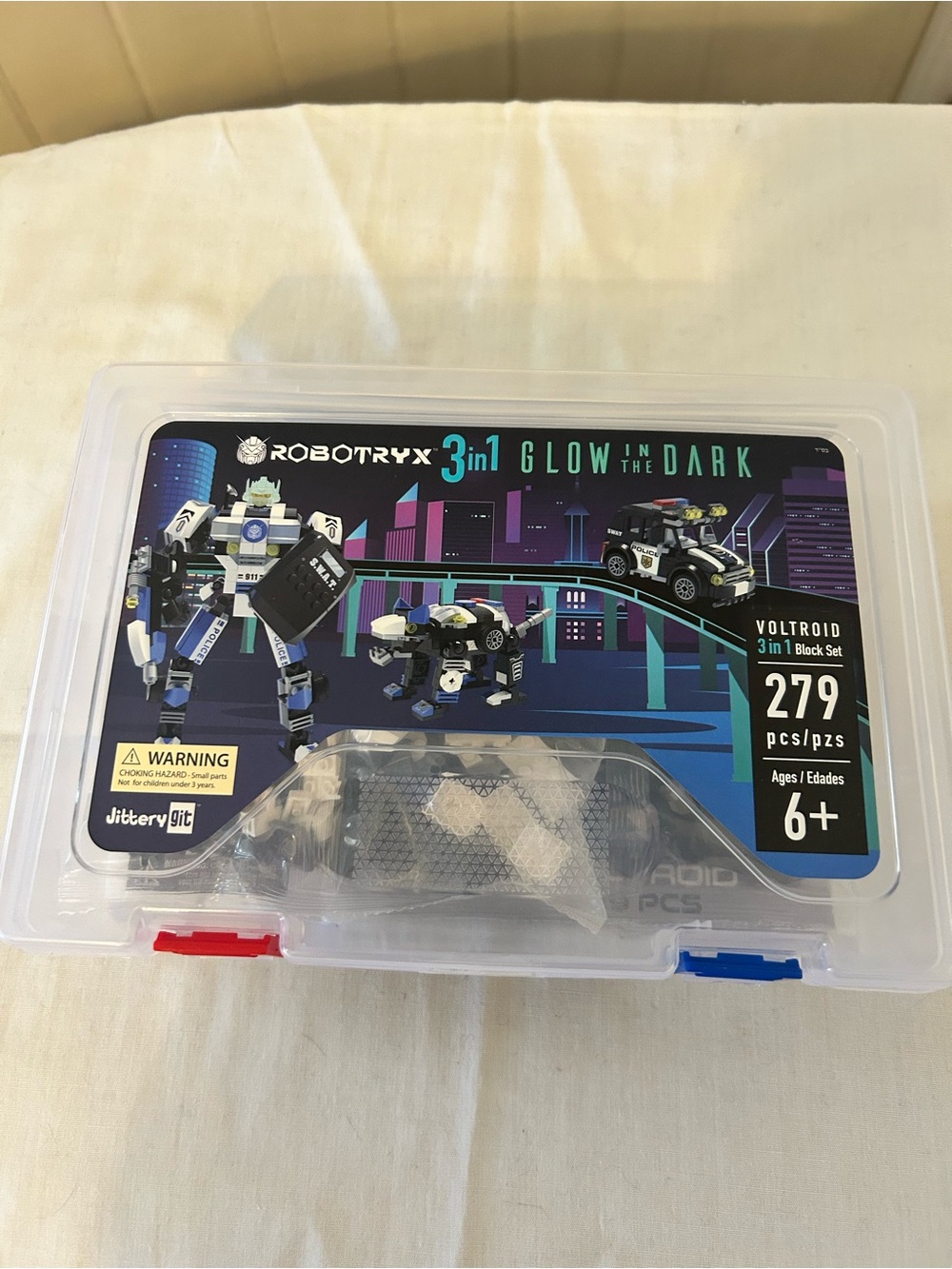 NWT Robotryx Voltron’s Police 3-1 Stem Glow In The Dark Robot Building Set
